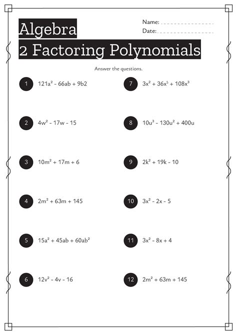 Image result for Factor Algebra Problems with Answers