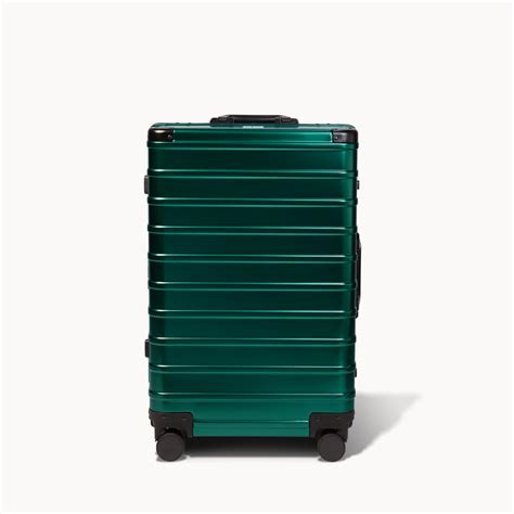 Classic Check-in Medium Aluminium Suitcase | Stone Green | CHAVELLE ...