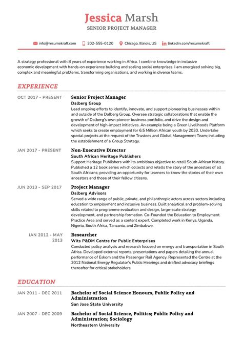 Senior Project Manager CV Sample in 2026 - ResumeKraft