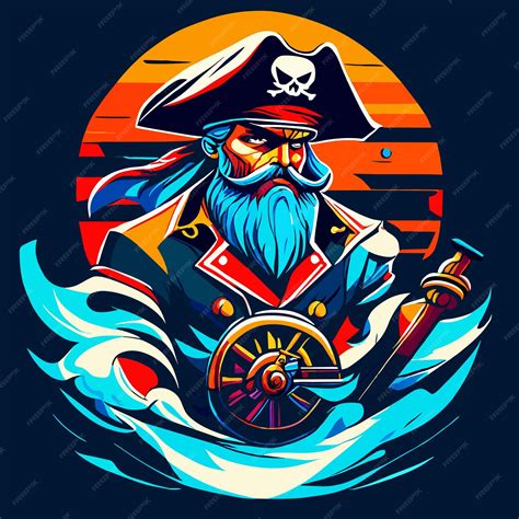 Premium Vector | Captain of the seas pirate vector graphic design