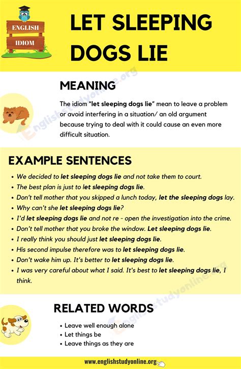 Let Sleeping Dogs Lie: Definition, Origin with Useful Examples ...
