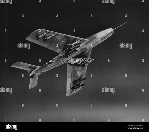 The United States Air Force's new F-84F "Thunderjet" fighter airplane is shown during a recent ...