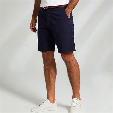 Men's Dress Shorts Zipper Pocket Solid Color Breathable Knee Length ...