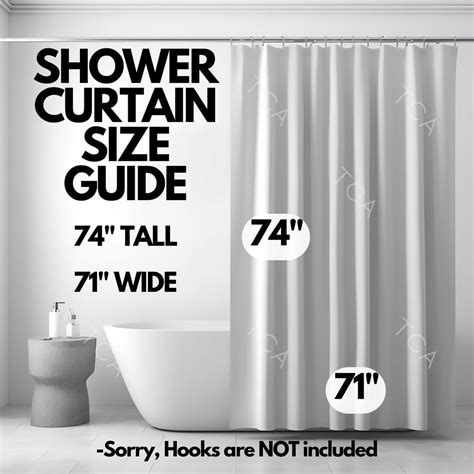 Shower Curtain Size Guide | Polyester Shower Curtain Size Chart PNG | Three Shower Curtain Size ... - length of shower curtains