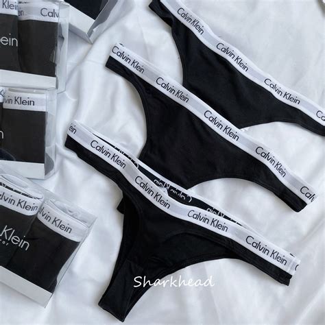 【Sharkhead】現貨 Calvin Klein Thong 丁字褲 內褲 內著 細帶 CK C字褲 三角褲 黑白 | 蝦皮購物