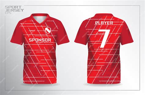 Premium Vector | Red sport jersey for football and soccer shirt template
