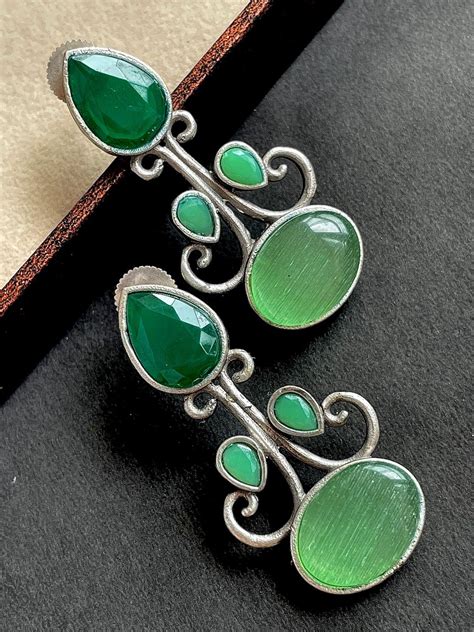 Silver Replica Monalisa Stone Stud Earring – Prettiq
