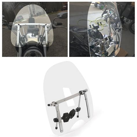 KOJEM Clear Motorcycle Windshield Windscreen for Harley Davidson Sportster Dyna Glide Softail ...