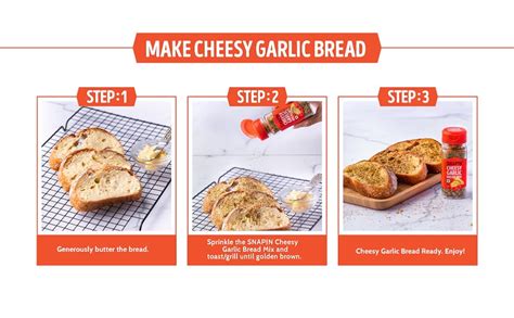 Snapin Piri Piri Mix and Cheesy Garlic Bread Mix (50g+50g) : Amazon.in ...