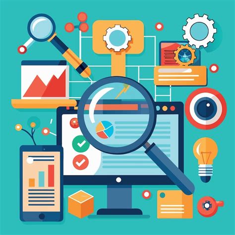 Seo search engine optimization website analysis concept with magnifying ...