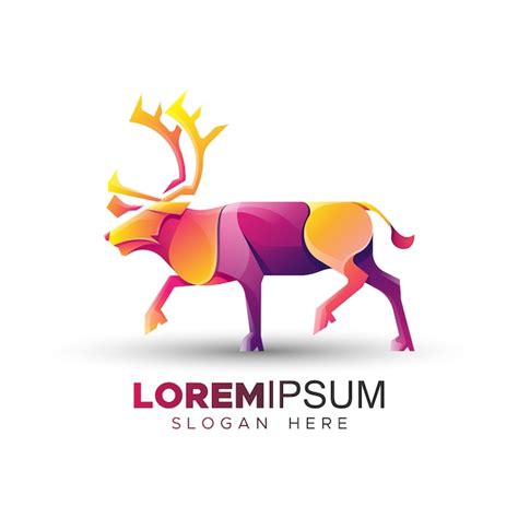 Bunte Hirsch-Logo-Schablone | Premium Vektor