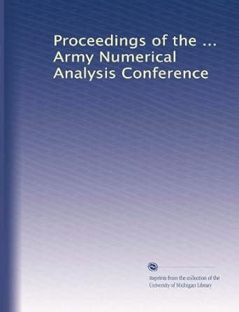 Proceedings of the ... Army Numerical Analysis Conference : Amazon.in ...