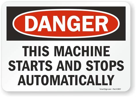 SmartSign"Danger - This Machine Starts And Stops Automatically" Label ...