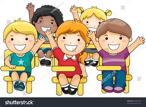 Children Raising Their Hands Vector Stock Vector (Royalty Free ...