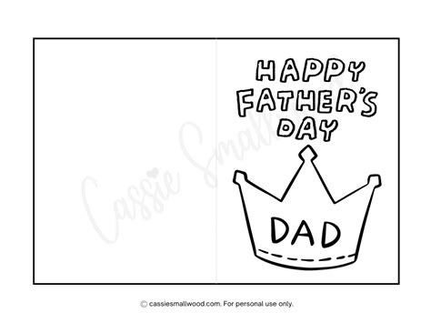 21 Cute Free Printable Father's Day Cards To Color - Cassie Smallwood