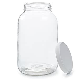 Buy Empty 1 Gallon Glass Jar w/Airtight Leakproof Plastic Lid - Wide ...