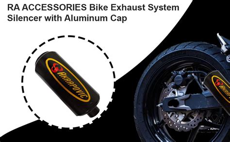 RA ACCESSORIES Bike Exhaust System Silencer with Aluminum Cap Universal ...