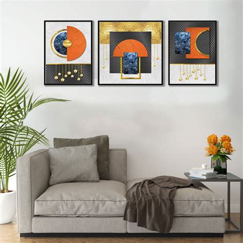 Pendulum Abstract Set of 3 Canvas Painting For Home Décor — ART STREET