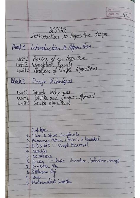 BCS042 Final Exam Notes: Introduction to Algorithm Design and Analysis ...
