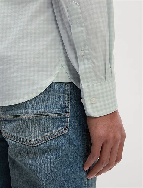 Buy Cotton Rich Gingham Check Oxford Shirt at Marks & Spencer