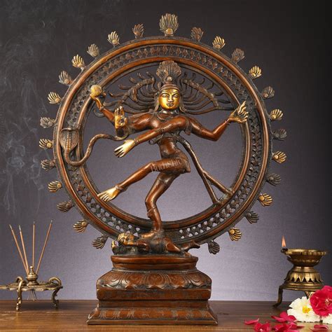 Buy Pure Brass Nataraja Statue | 24" antique Tone - Budhshiv.com