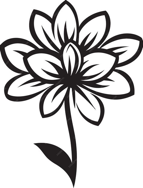Premium Vector | Simple Sketch Flower Black Vectorized Symbol Unrefined Blossom Design Hand ...