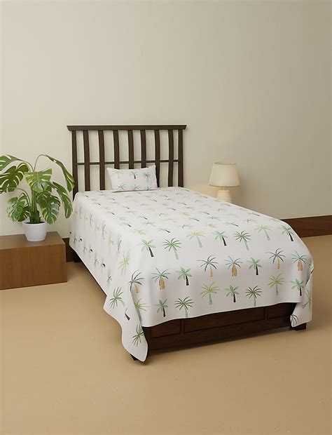 Buy Pure Cotton Printed Single Bedsheet Set at Marks & Spencer