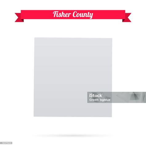 Fisher County Texas Map On White Background With Red Banner Stock ...