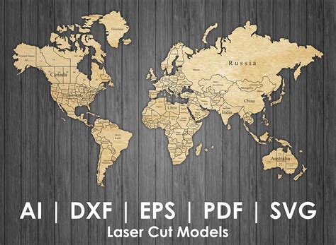 Laser cutting world map with capitals. SVG World Map. Laser | Etsy