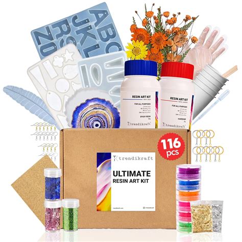 TRENDIKRAFT 116pcs Ultimate All-in-One Resin Art Kit with 5 Silicone ...