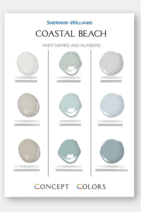 Sherwin williams coastal beach color scheme paint guide whole house ...