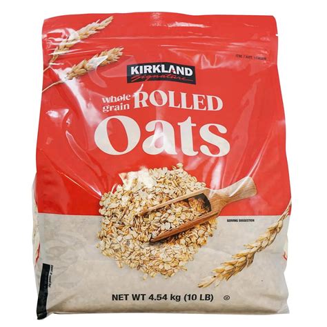 Kirkland Signature Whole Grain Rolled Oats, 10 Pounds, Resealable Bag ...