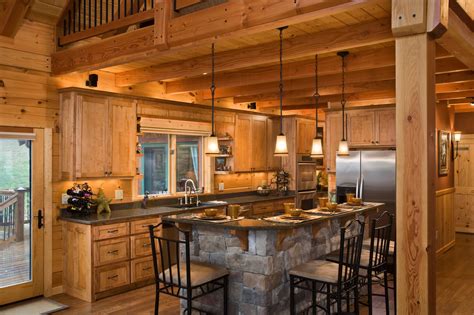 The Park Vista - Rustic - Kitchen - Charlotte - by Log Homes of America ...