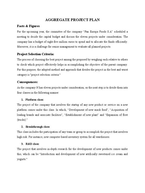 Image result for Aggregate Project Plan