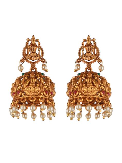 Buy Saraf RS Jewellery- lakshmi Motif Temple Jhumka Earrings at Amazon.in