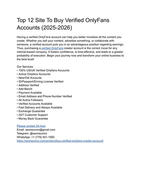 PPT - Top 12 Site To Buy Verified OnlyFans Accounts (2025-2026) PowerPoint Presentation - ID ...