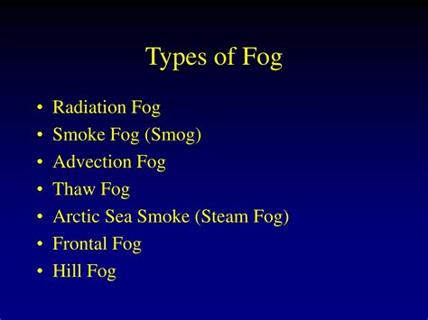 PPT - Fog Formation and Types PowerPoint Presentation, free download ...