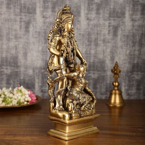 Buy Pure Brass Kamadev and Rati Idol | 13 Inch Height | Vintage Brass ...