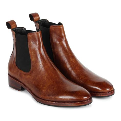 Tan Mirror Glossed Marble Patina Chelsea Boots – FELLMONGER