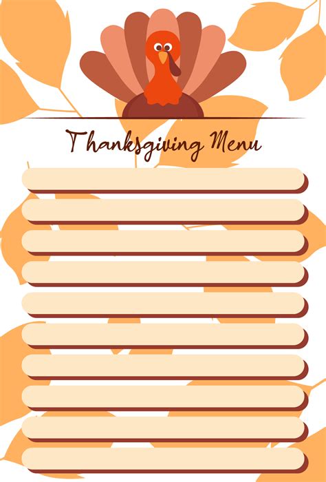 Thanksgiving Menu Templates - 13 Free PDF Printables | Printablee