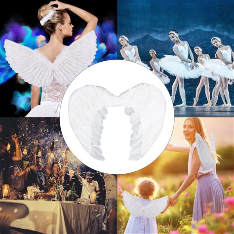 Buy Catinbow Angel Fairy Wings Costume, Feather Wings, White Black Red ...