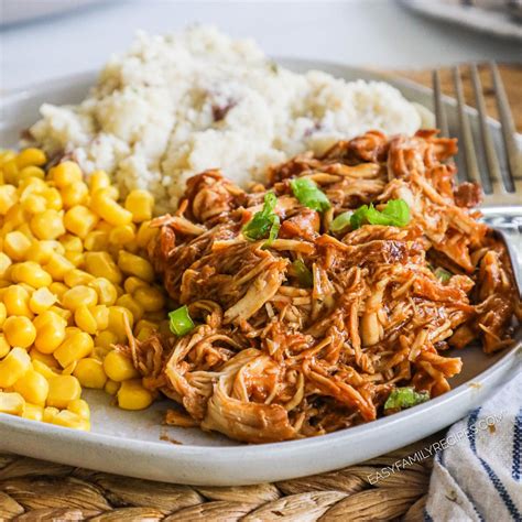 Crock Pot Bbq Chicken Shredded Crockpot BBQ Chicken Pinch Of