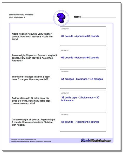Image result for Solving Word Problems Involving Subtraction
