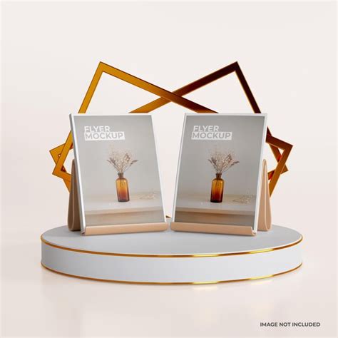 Flyer mockup with simple podium design | Premium PSD