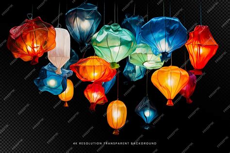 Premium PSD | Chinese floating lantern on transparent background