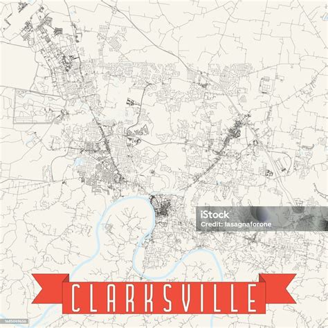 Clarksville Tennessee Usa Vector Map Stock Illustration - Download ...