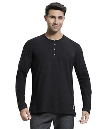 Jockey Men's Super Combed Cotton Rich Solid Full Sleeve Henley T-Shirt ...