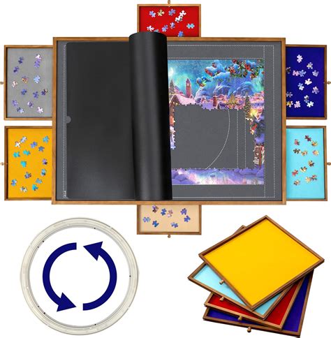 Amazon.com: Lavievert 1500 Piece Rotating Jigsaw Puzzle Board with 6 ...