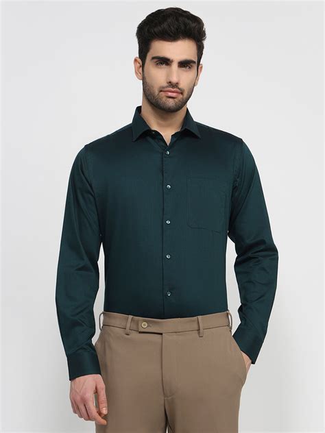 Raymond Men Slim Fit Structure Pattern Pure Cotton Full Sleeve Formal ...