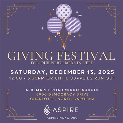 2nd Annual Giving Festival: Helping Our Neighbors in Need at Albemarle ...